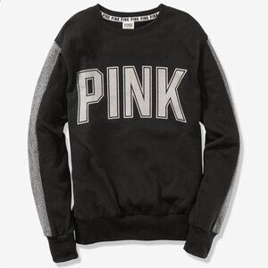 Victoria's Secret PINK | Black & Silver Glitter Pullover Sweater | Size Small